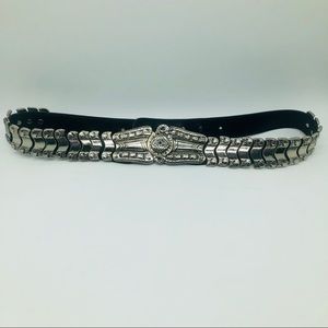 LUXE SILVER ADJUSTABLE BELT w/ EMBELLISHED ETCHING